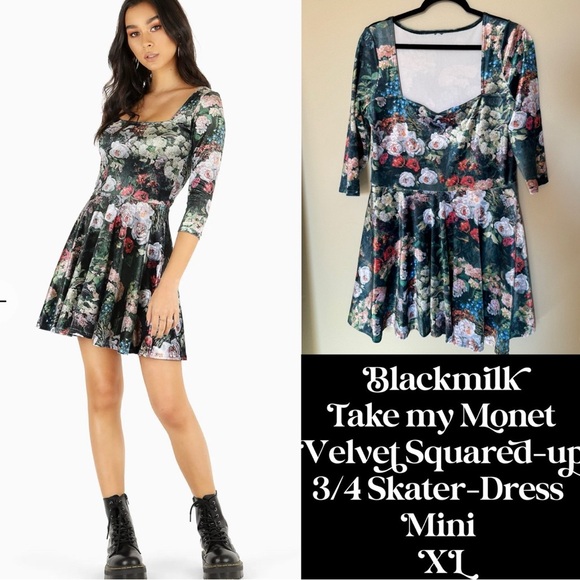 Blackmilk Dresses & Skirts - Blackmilk Take My Monet Velvet Dress